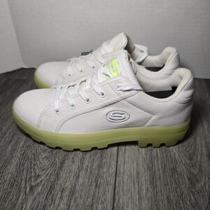 Womens‎ Chunky Skechers 155114 White Canvas Washable Throwback 90's Y2K Size 8